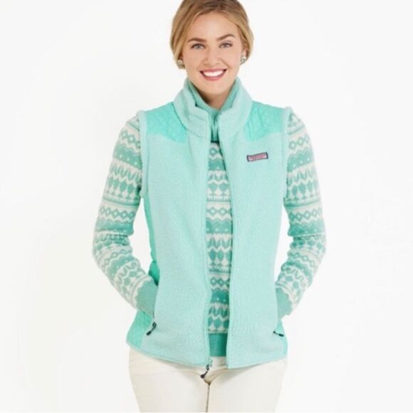 Vineyard Vines Teal Quilted Vest- Size Small - Picture 2 of 8